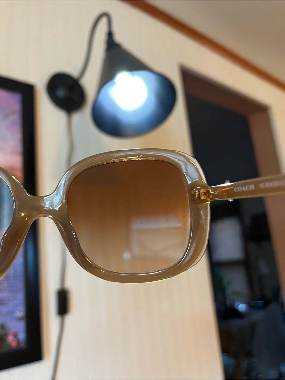 Coach Oversized Milky Beige Sunglasses with case